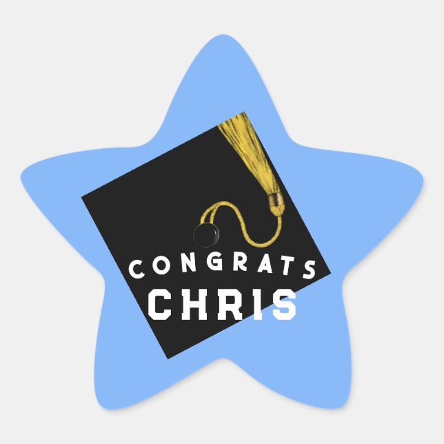 Adesivo Estrela Graduação Azul Claro (Frente)