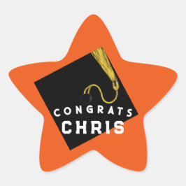 Adesivo Estrela Graduação Laranja 2025