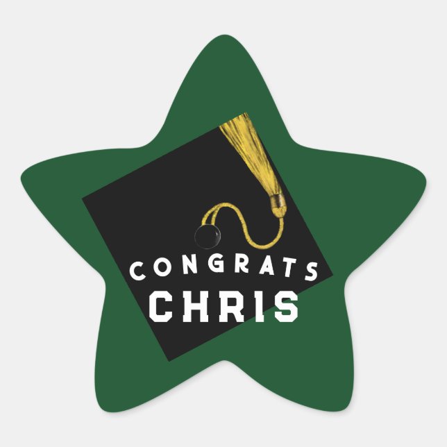 Adesivo Estrela Graduação Verde 2025 (Frente)