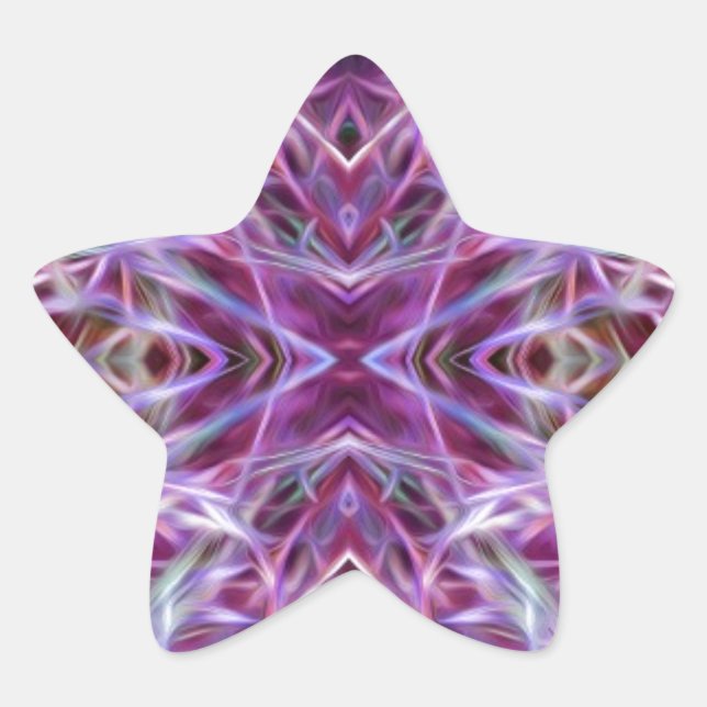 Adesivo Estrela Gráfico Rosa Mandala (Frente)