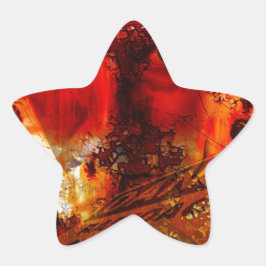 Adesivo Estrela Grafite Vermelho