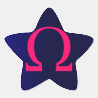 Adesivo Estrela Grego Ômega a rosa 3
