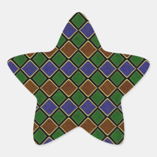 Adesivo Estrela Grelha de Diamante Arlequim: Harmonia Texturizada