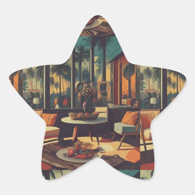 Adesivo Estrela Grelha, Grelha, Pequeno (Frente)