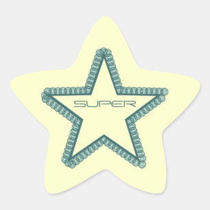 Adesivo Estrela Grunge Superstar Stickers, Teal