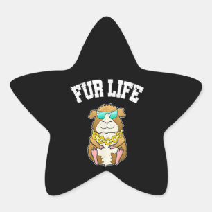 Adesivo Estrela Guinea Pig Hamster Fur Life Cool Pet Lover