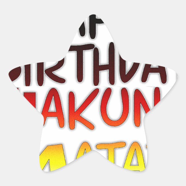 Adesivo Estrela Hakuna Matata Art Impressão (Frente)