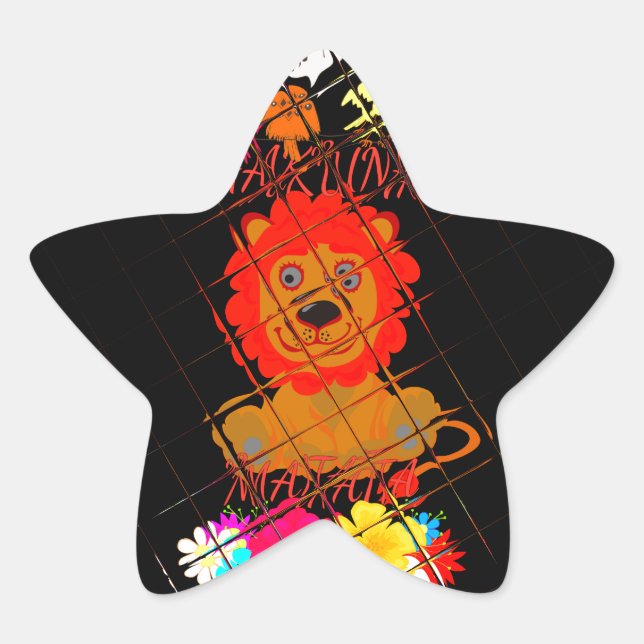 Adesivo Estrela Hakuna Matata, fofo bebê design (Frente)