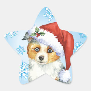 Adesivo Estrela Happy Howlidays Mini American Shepherd