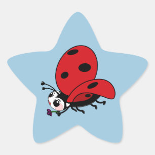 Adesivo Estrela Happy Wings Ladybug 