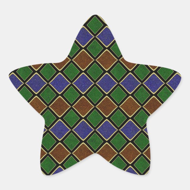 Adesivo Estrela Harlequin Diamond Grid: Textured Harmony (Frente)