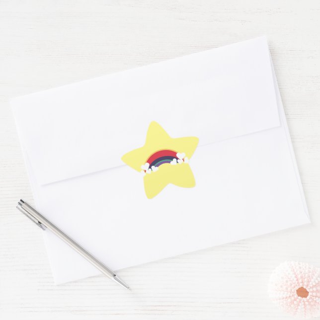 Adesivo Estrela ♥ Heart colored bunt Rainbow Color Regenbogen (Envelope)