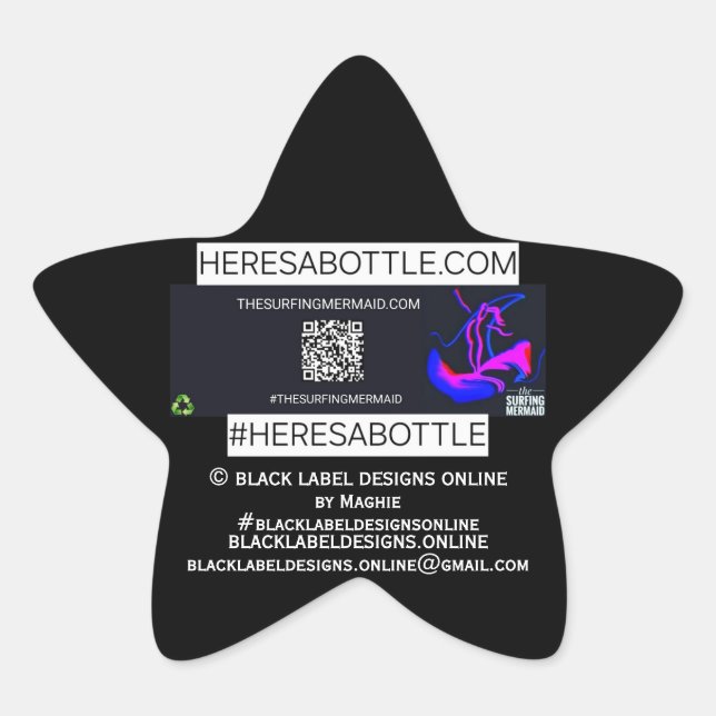 ADESIVO ESTRELA ©️ HERESABOTTLE.COM #HERESABOTTLESWAG (Frente)