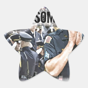 Adesivo Estrela heróis funerários da polícia