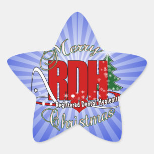 Adesivo Estrela Higienista Dental Registrada CHRISTMAS RDH