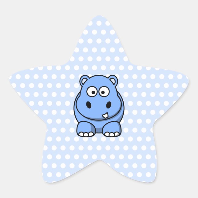 Adesivo Estrela Hipopótamo Azul Fofo (Frente)