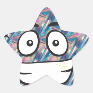 Adesivo Estrela holograma poop emoji