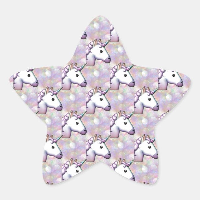 Adesivo Estrela holograma unicorn emoji (Frente)
