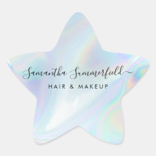 Adesivo Estrela Holographic QR Code Beauticista Salon Handmade