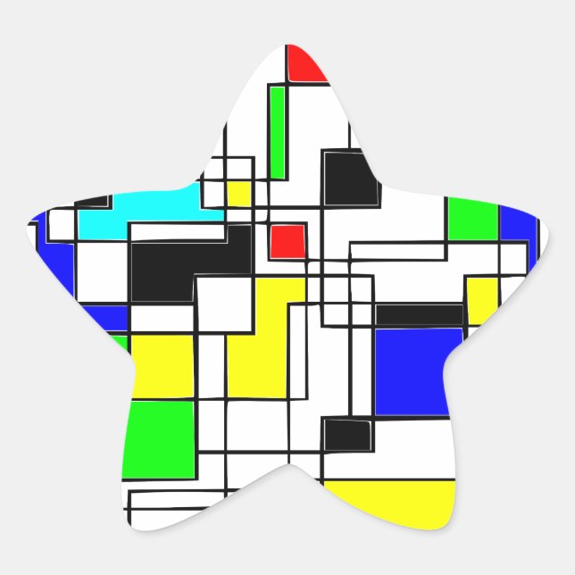 Adesivo Estrela Homenagem Aleatória A Mondrian (Frente)