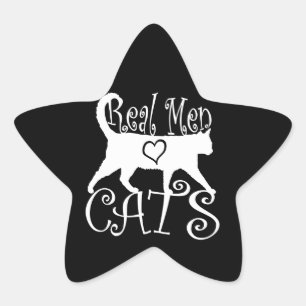 Adesivo Estrela Homens de verdade Na moda adoram gatos
