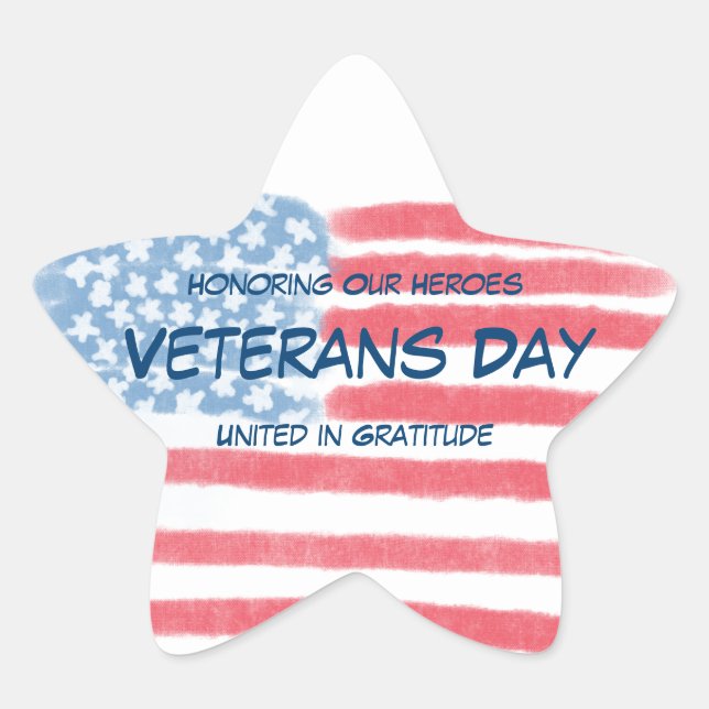 Adesivo Estrela Honoring Heroes | Veterans Day Celebration (Frente)