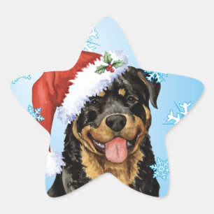 Adesivo Estrela Howlidays feliz Rottweiler
