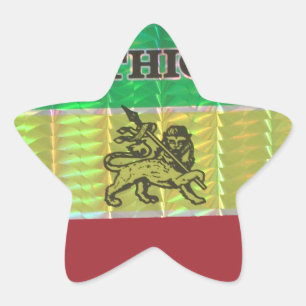 Adesivo Estrela I Love Heart Etiópia: Flag Art Motif