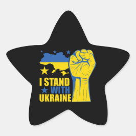 Adesivo Estrela I Stand With Ukraine. Sheet of stickers 
