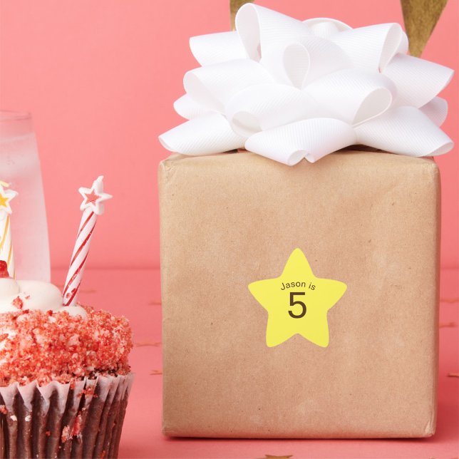 Adesivo Estrela Idade do Aniversário das Crianças (Criador carregado)