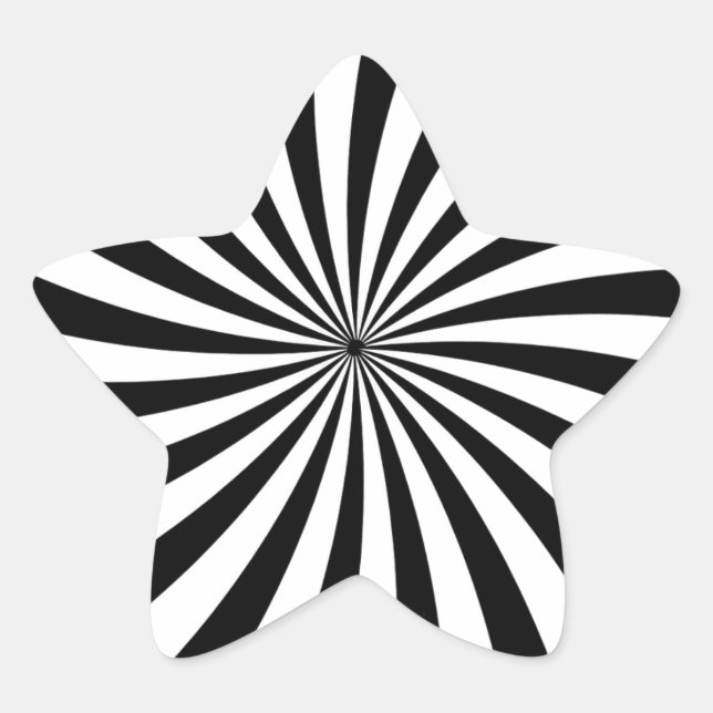 Adesivo Estrela Ilusões Ópticas Cabeça Branca Preta (Frente)