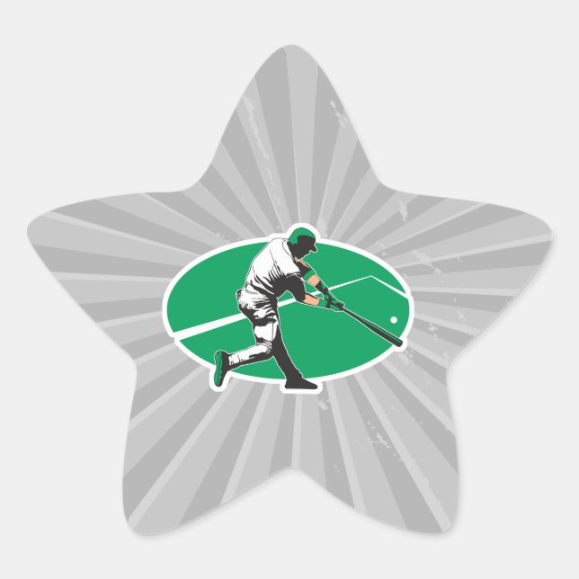Adesivo Estrela ilustração do vetor de hitter de beisebol (Frente)