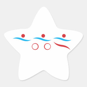 Adesivo Estrela Ilustração legal do logotipo Triathlon