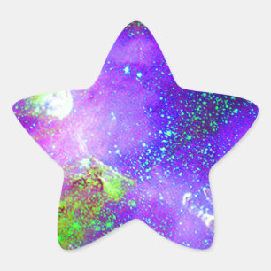 Adesivo Estrela imagem espacial da Nebulosa da Galáxia roxa e verd