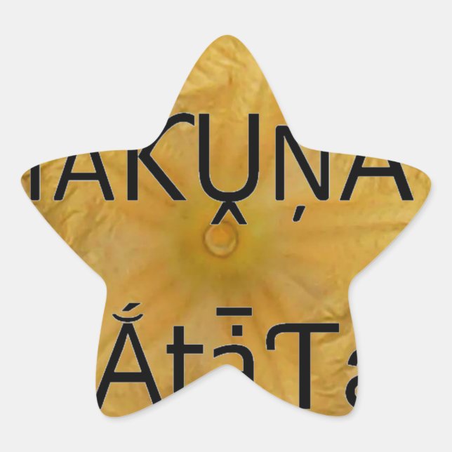 Adesivo Estrela Impressão de Arte do Ouro Star Hakuna Matata (Frente)