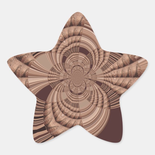 Adesivo Estrela Impressão de Arte Fractal de Hakuna Matata African (Frente)