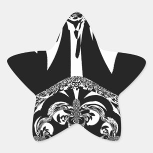 Adesivo Estrela Impressão de Arte Negra e Branca Africano