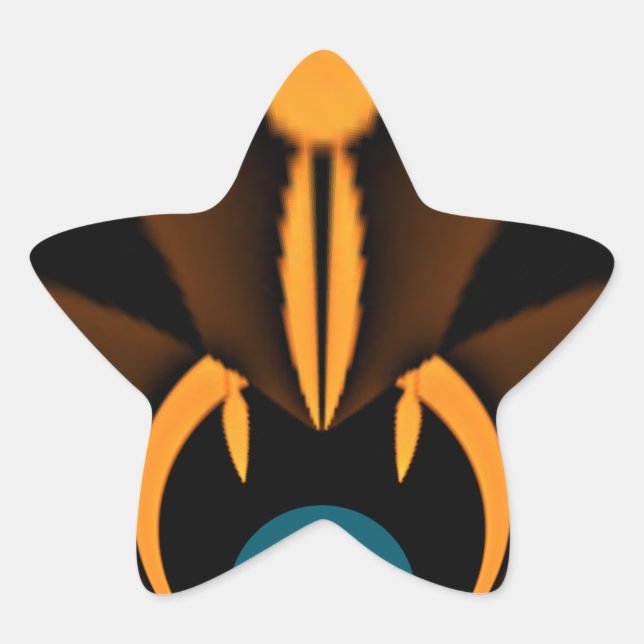 Adesivo Estrela Impressão de Contraste de Cor abstrato (Frente)
