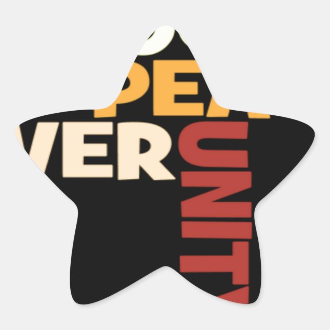 Adesivo Estrela impressão do Love Rocks Peace Art de 2014 (Frente)