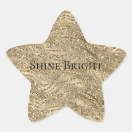 Adesivo Estrela Impressão Dourada Glam Glitzy Glitter Zebra