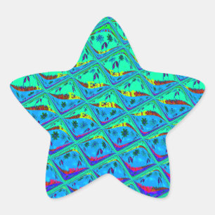 Adesivo Estrela Impressão Oceanic Mermaid: design de arte de padrã