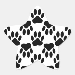 Adesivo Estrela Impressões De Pata De Cachorro Para Cima E Para Ba