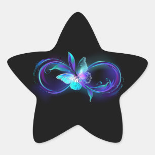Adesivo Estrela Infinidade brilhante com borboleta mágica
