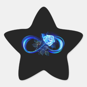 Adesivo Estrela Infinito brilhante com rosa azul