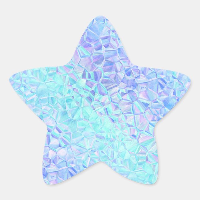 Adesivo Estrela iridescência gelada : (Frente)