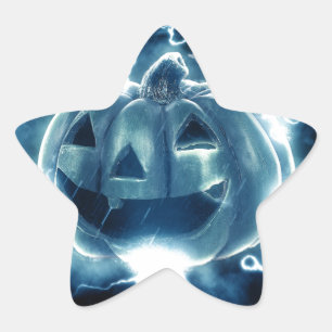 Adesivo Estrela Jack-o-Lanterna assustador