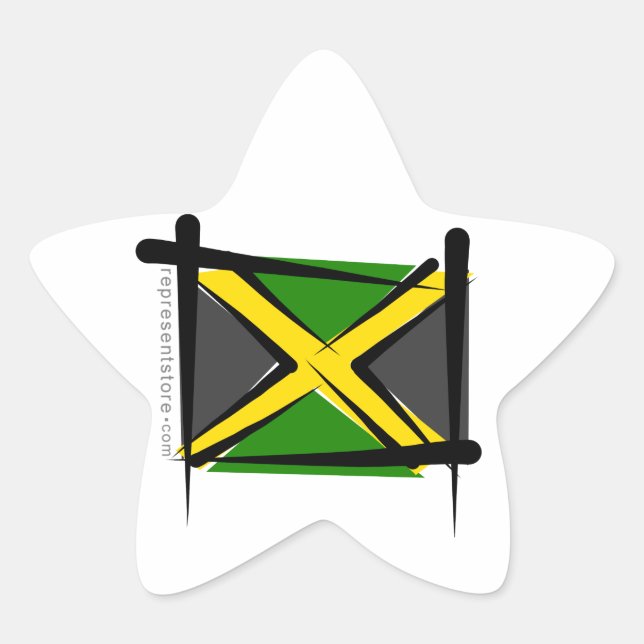Adesivo Estrela Jamaica Brush Flag (Frente)
