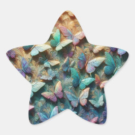 Adesivo Estrela Jardim de Borboletas Iridescentes