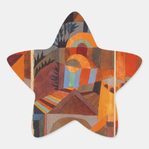 Adesivo Estrela Jardins do Templo de Klee, Abstrato Colorida