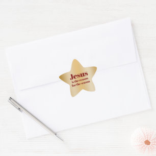 Adesivo Estrela Jesus é a razão do Dourado envelope de Natal nas E